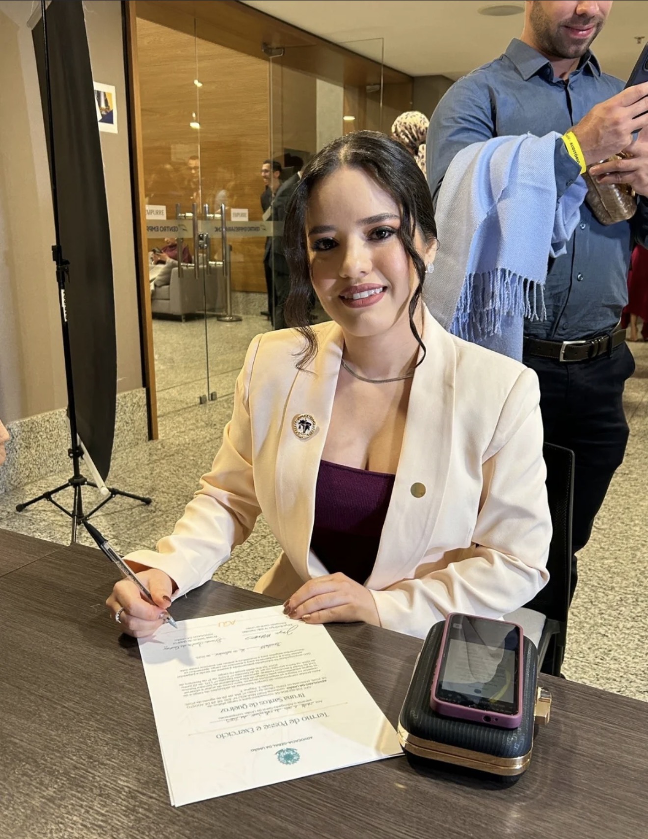 Bruna, no dia da posse como Advogada da União